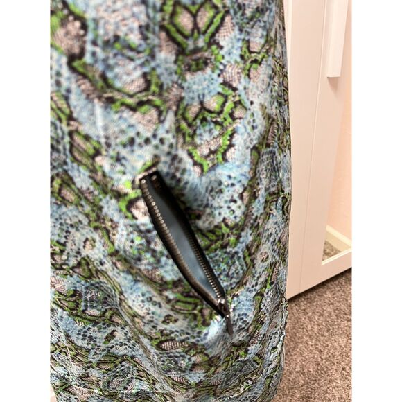 Maeve Anthropologie Serpentes Blue 100% Silk Tunic Dress with Zippered pockets - Picture 7 of 12